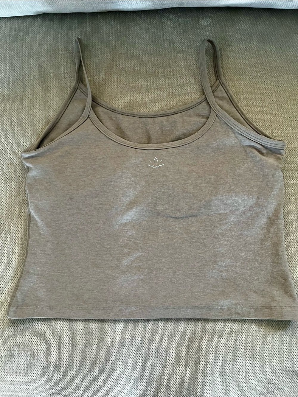 Beyond Yoga Taupe Spaghetti-Strap Cropped Sports Bra
